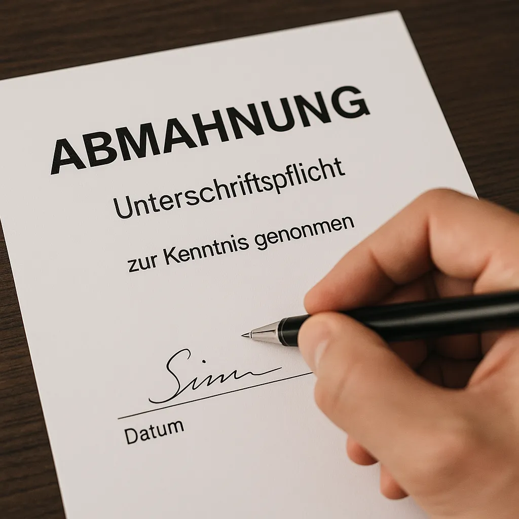 abmahnung arbeit unterschreiben